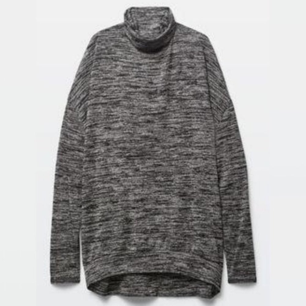 Aritzia Wilfred Free Martha Shirt Heathered Black Size Small Reposa Oversized S